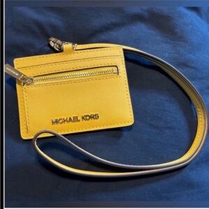 NWOT yellow MICHAEL KORS LANYARD